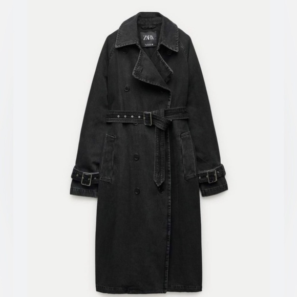 Zara denim trench coat. Oversized - Picture 1 of 6